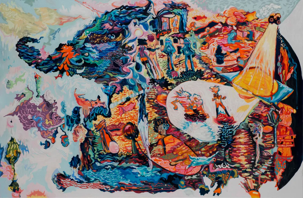 Oil painting: Ece Kalabak Islık Tuval üzeri yağlı boya 150x105cm 2017